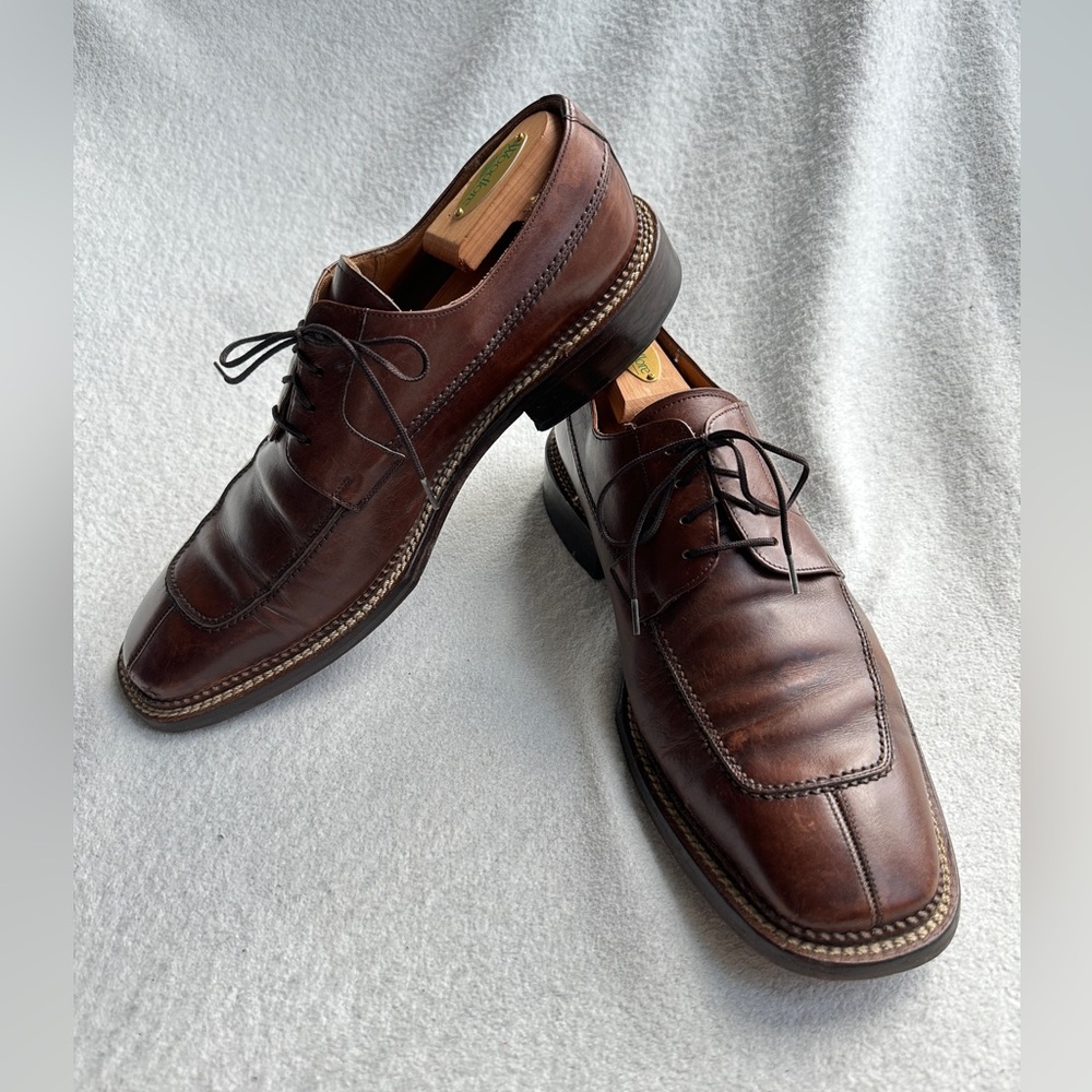 Mezlan Split-Toe Apron Leather Oxfords ‎ Brown dress shoes 11 M